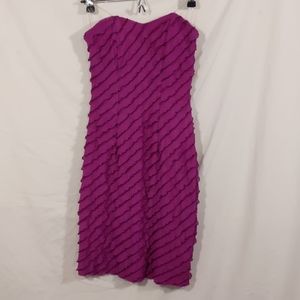 Plum Ruffles Parfait Party Dress strapless